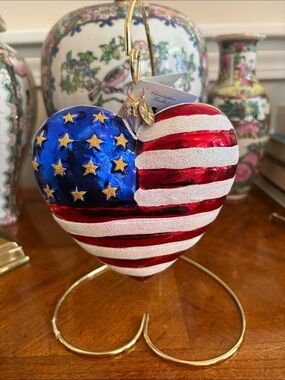 Christopher Radko "Brave Heart" American Red Cross Ornament in Red, White & Blue